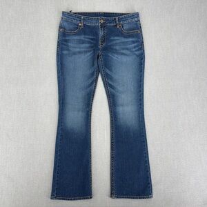 Buffalo Jeans Womens 31 Bootcut Mischa Low Rise Stretch 33x31 Worn Whisker Fade